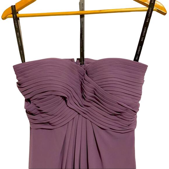 Bill Levkoff Strapless Chiffon Victorian Lilac Formal Dress - Picture 6 of 7